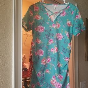 Above the Knee Maternity Dress-Pink Blush